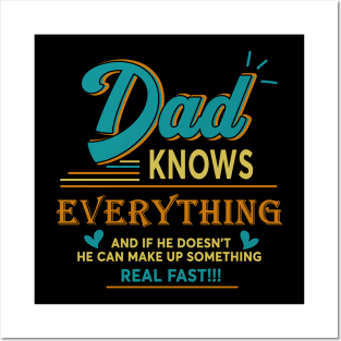 Dad knows everything vintage for father's day Posters and Art